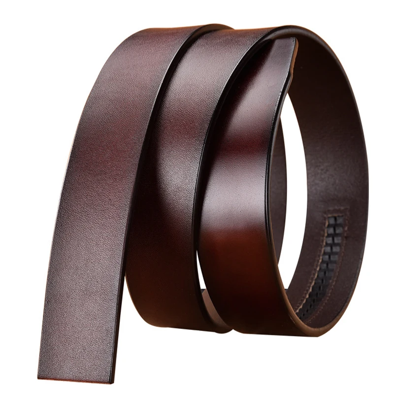Мужской ремень из натуральной кожи мужской без пряжки мужские дизайнерские