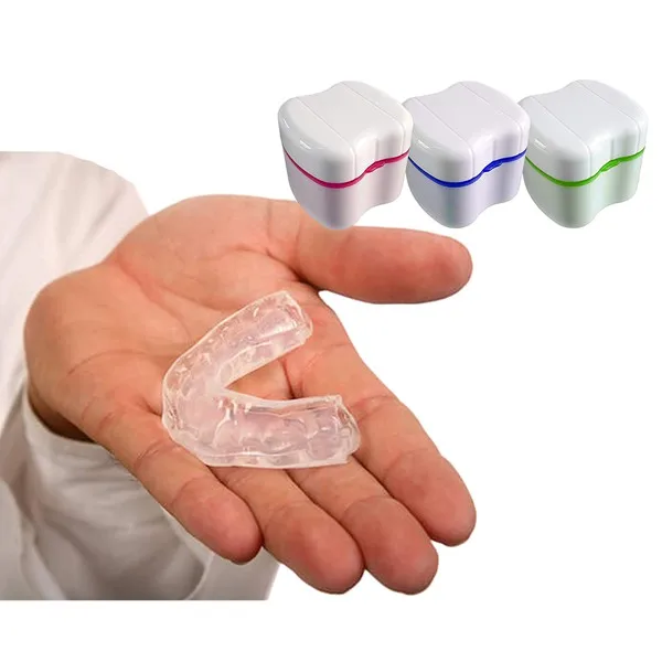 Denture Box with Specially Designed Holder for Rinse Basket, Great for Dental Care, Easy to Open, Store and Retrieve
