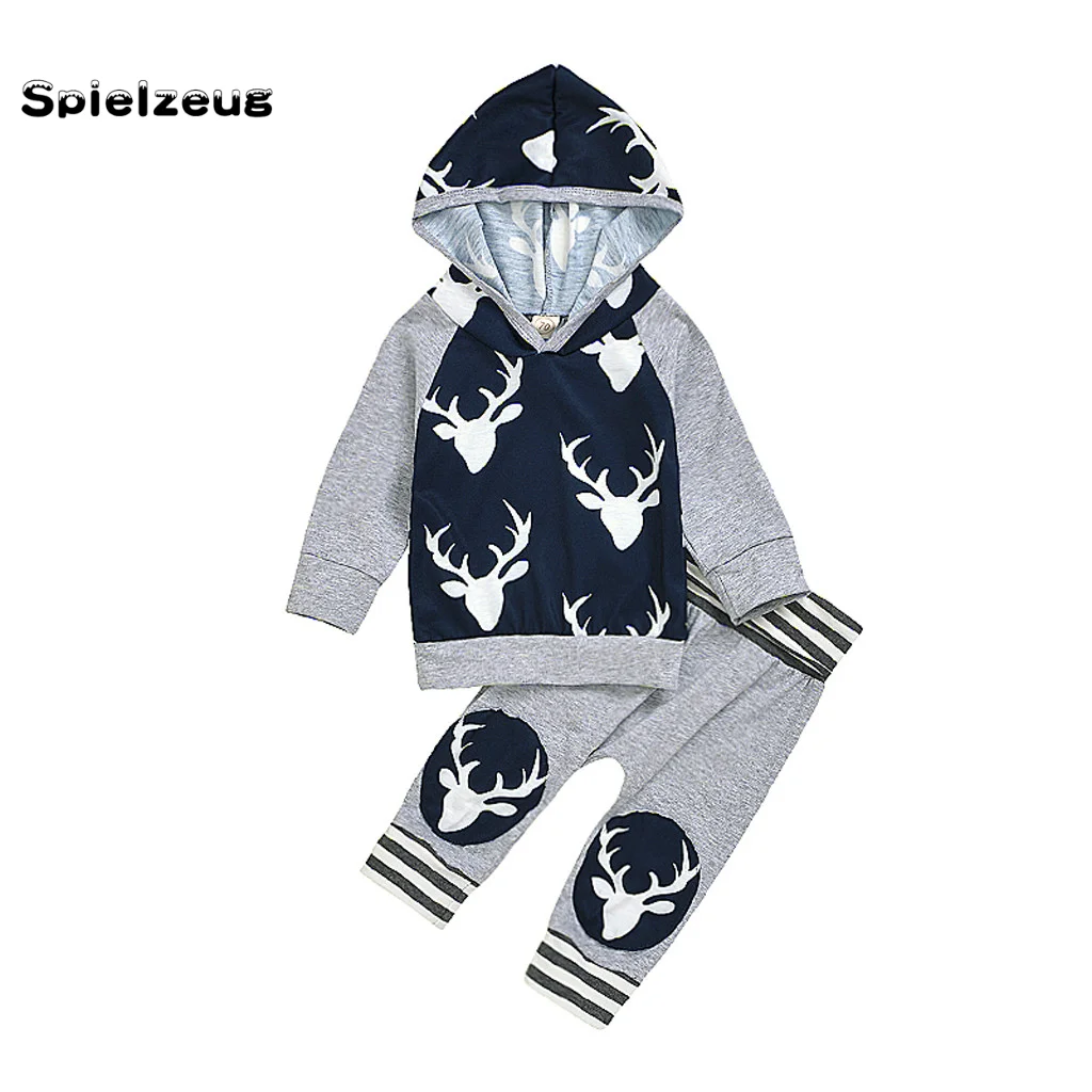 Рождественский костюм для маленьких мальчиков и девочек свитер с капюшоном