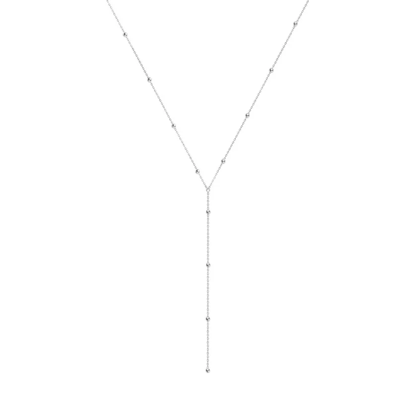 

Modern Jewelry Single Chain Necklace 2021 New Design Silvery Plating One Layer Necklace For Girl Fine Accessories Gifts