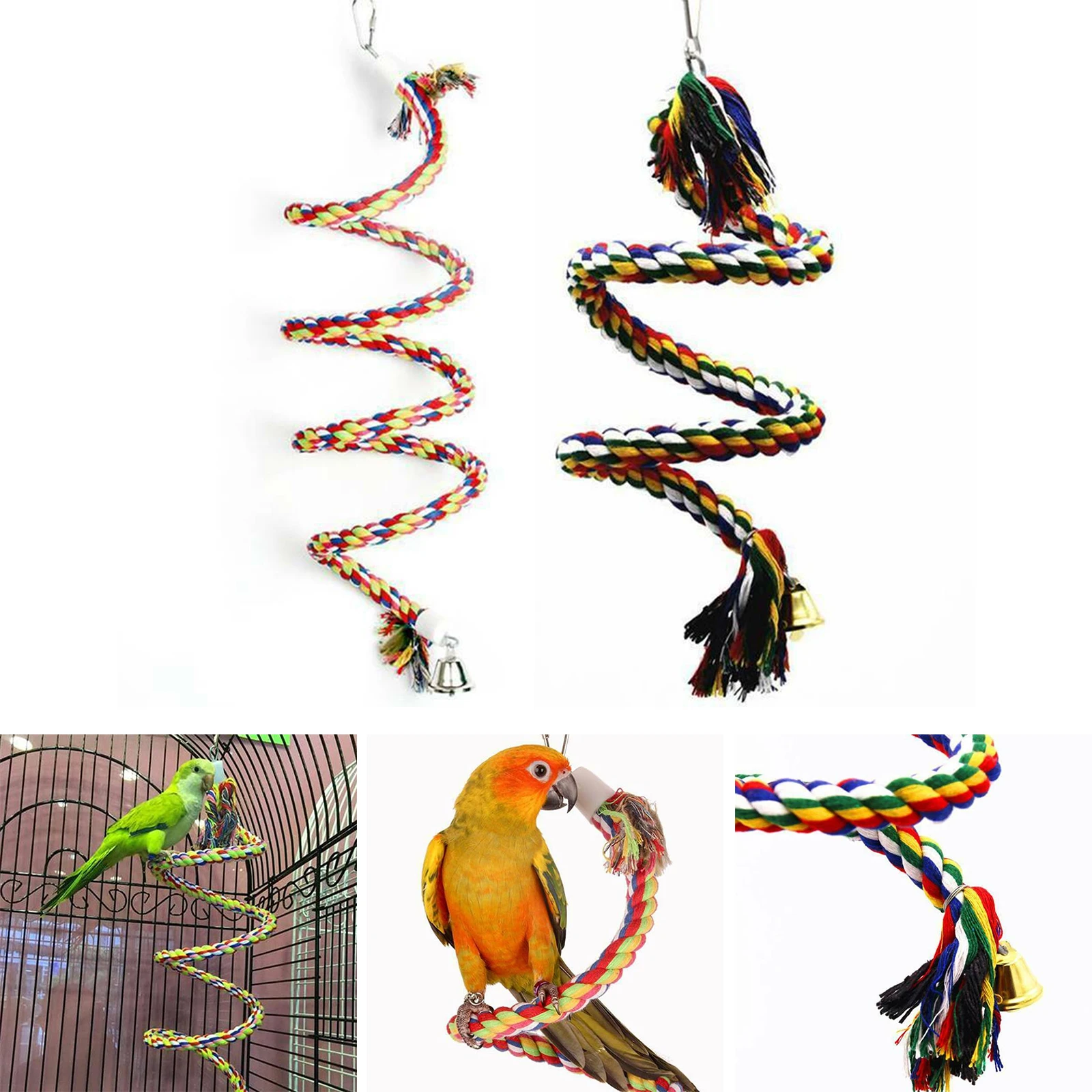 Жевательная игрушка для птиц попугаев большая хлопковая треугольная клетка