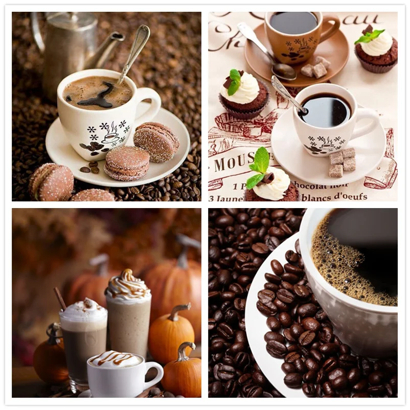 Алмазная вышивка кофе сделай сам пейзаж крестиком 5D мозаика landcape алмазная