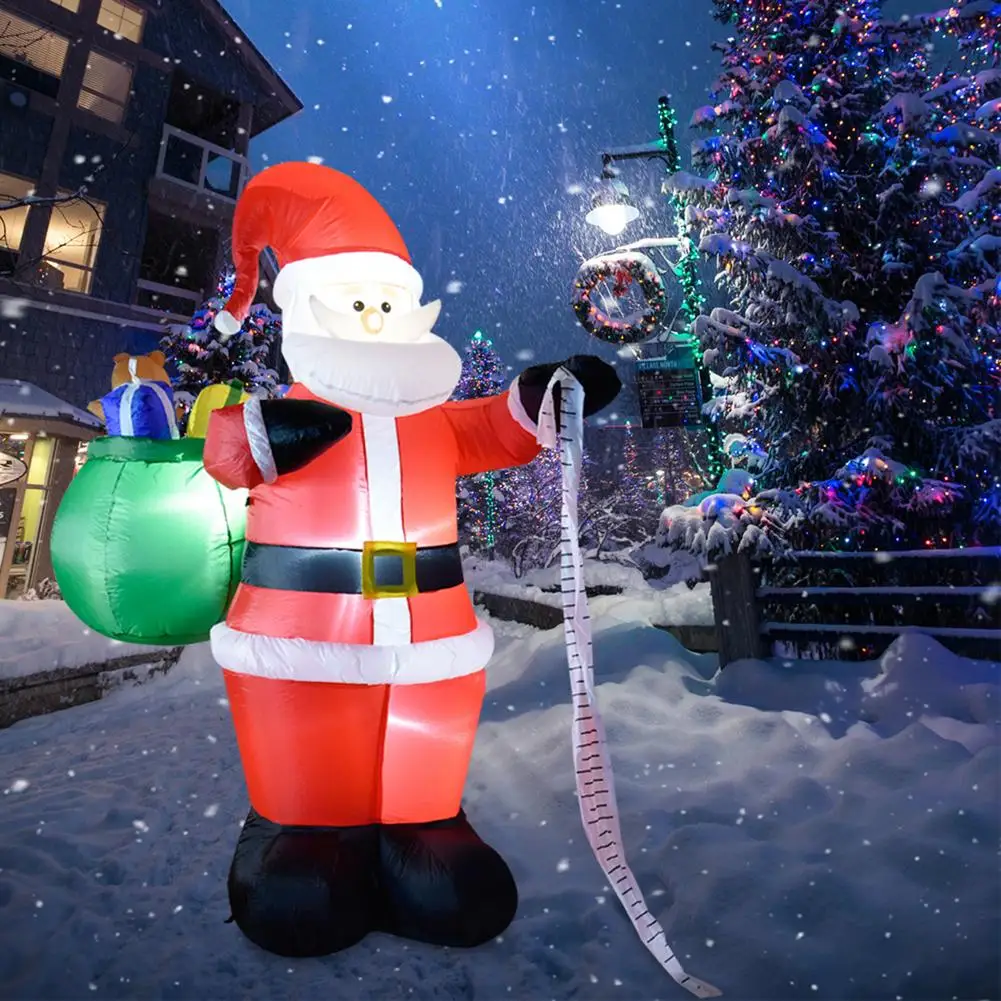 

180cm Christmas Inflatable Santa Claus Decoration Xmas Blow Up Lighted Lovely Choice Holiday Outdoor Decor High-quality Material