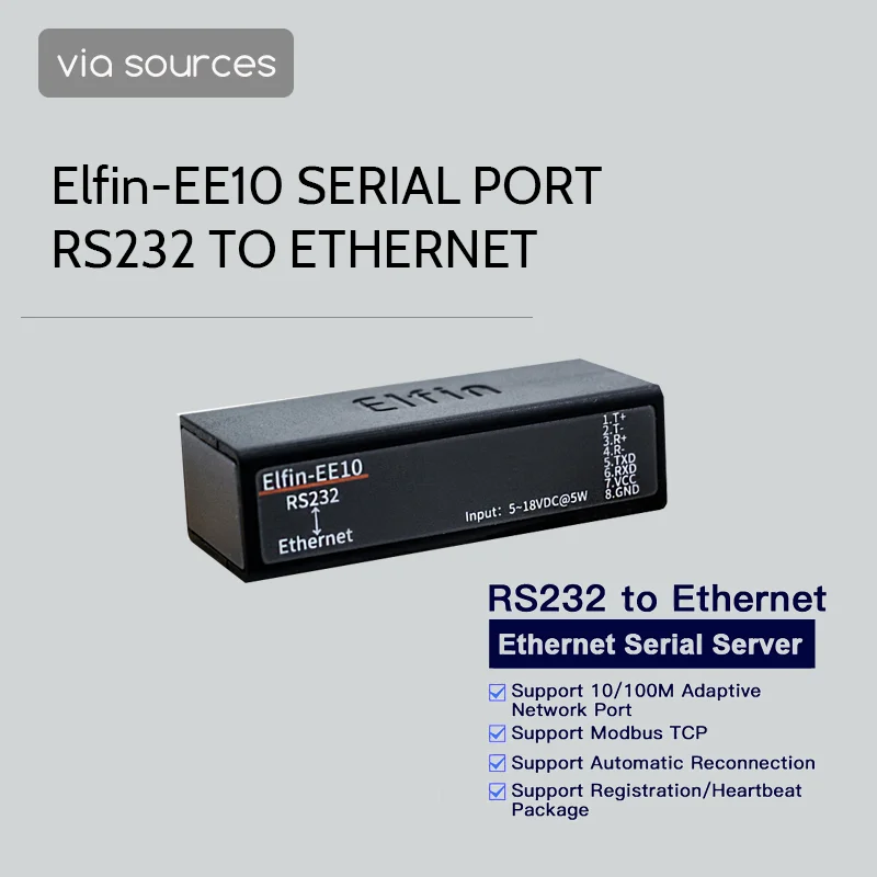 

Беспроводной сетевой порт RJ45, RS232 к Ethernet, протокол Modbus TCP/IP, устройство с широким напряжением, последовательный порт