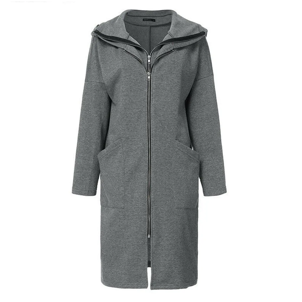 Feitong 5xl размера плюс толстовки женские полные на молнии теплые карманы Пуловеры