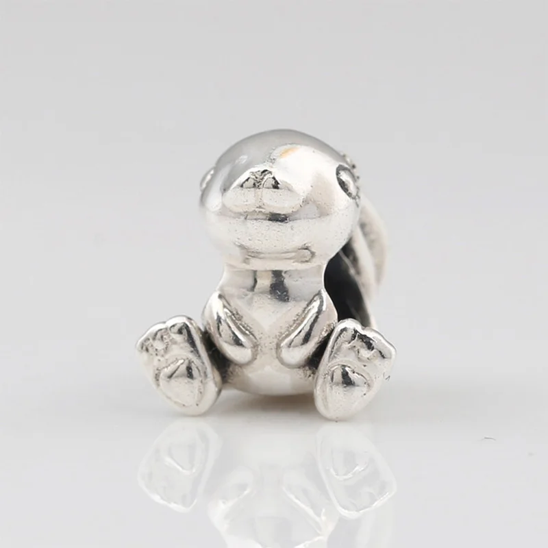 

Модные 925 стерлингового серебра с рисунками зверей из мультфильмов маленький кролик браслет с подвеской "сделай сам" для изготовления ювели...