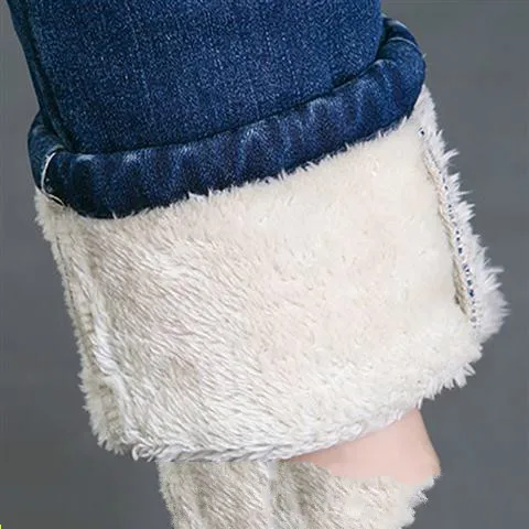 Новинка 2020 женские теплые зимние джинсы узкие толстые повседневные брюки с