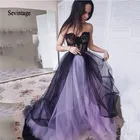 Sevintage 2020 фиолетовые и черные вечерние платья размера плюс возлюбленной кружева вышитые бисером вечерние платья на Выпускной Vestidos De Novia