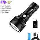 Мощный светодиодный фонарик XHP70.2, супер яркий фонарь с зарядкой от USB для кемпинга и рыбалки, 18650, 26650
