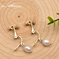 glseevo handmade simple natural freshwater pearl pendant earrings for womens birthday party simple fashion earrings giftge1046c