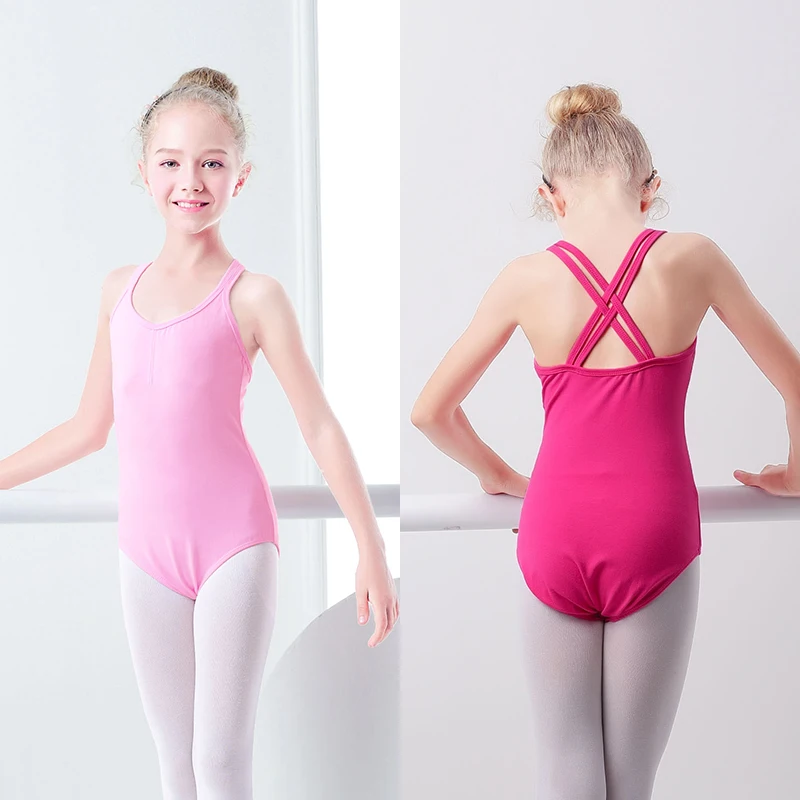 Купальники для девочек балетные с двойными бретелями гимнастические купальники