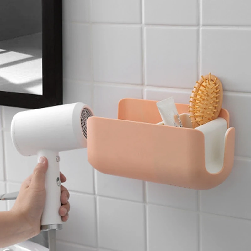 Toilet Rack Hair Dryer Bracket Winding Free Punching Multifunctional Storage Box | Дом и сад