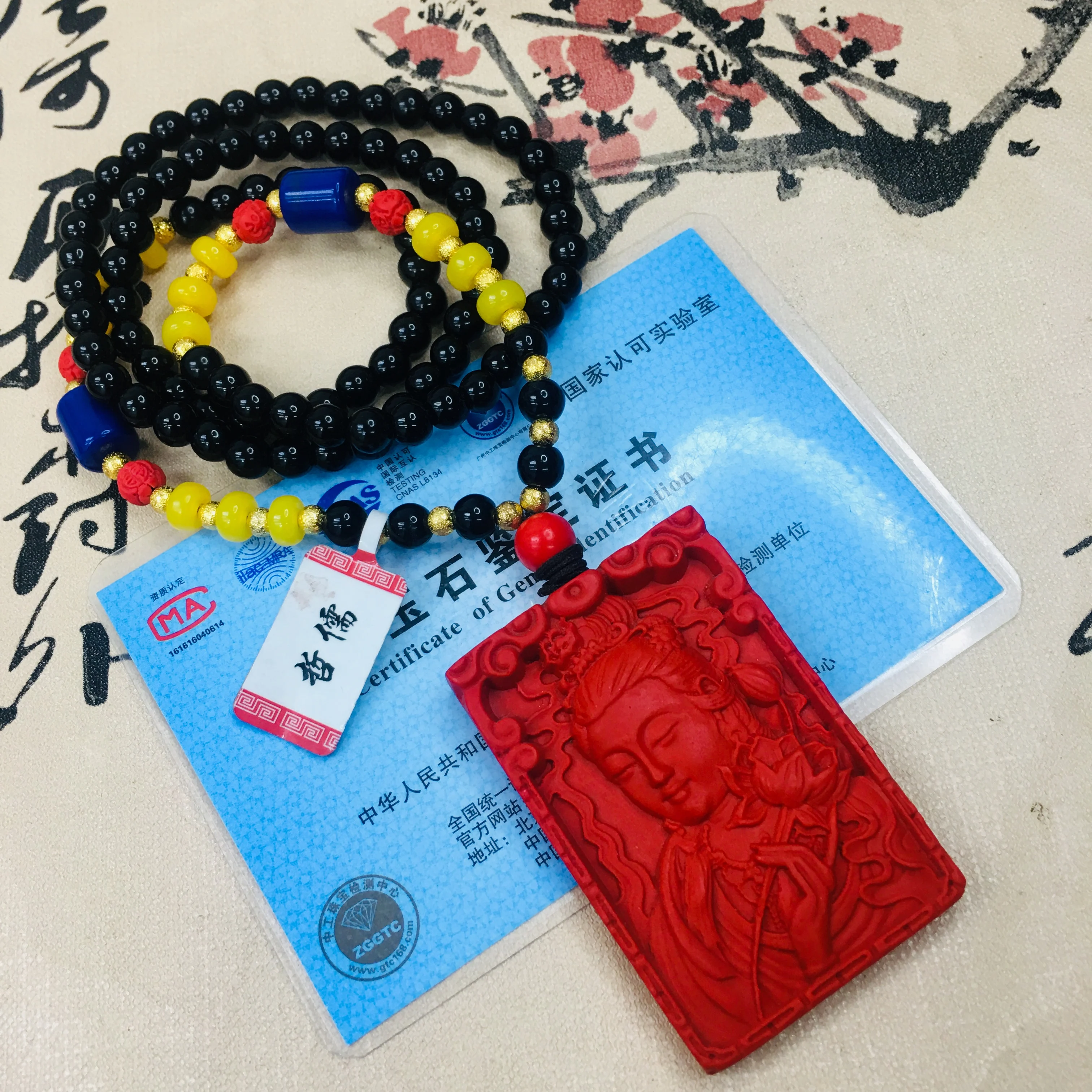 Цепочка Zheru из натуральной резной руды подвеска гуаньинского лотоса длиной до