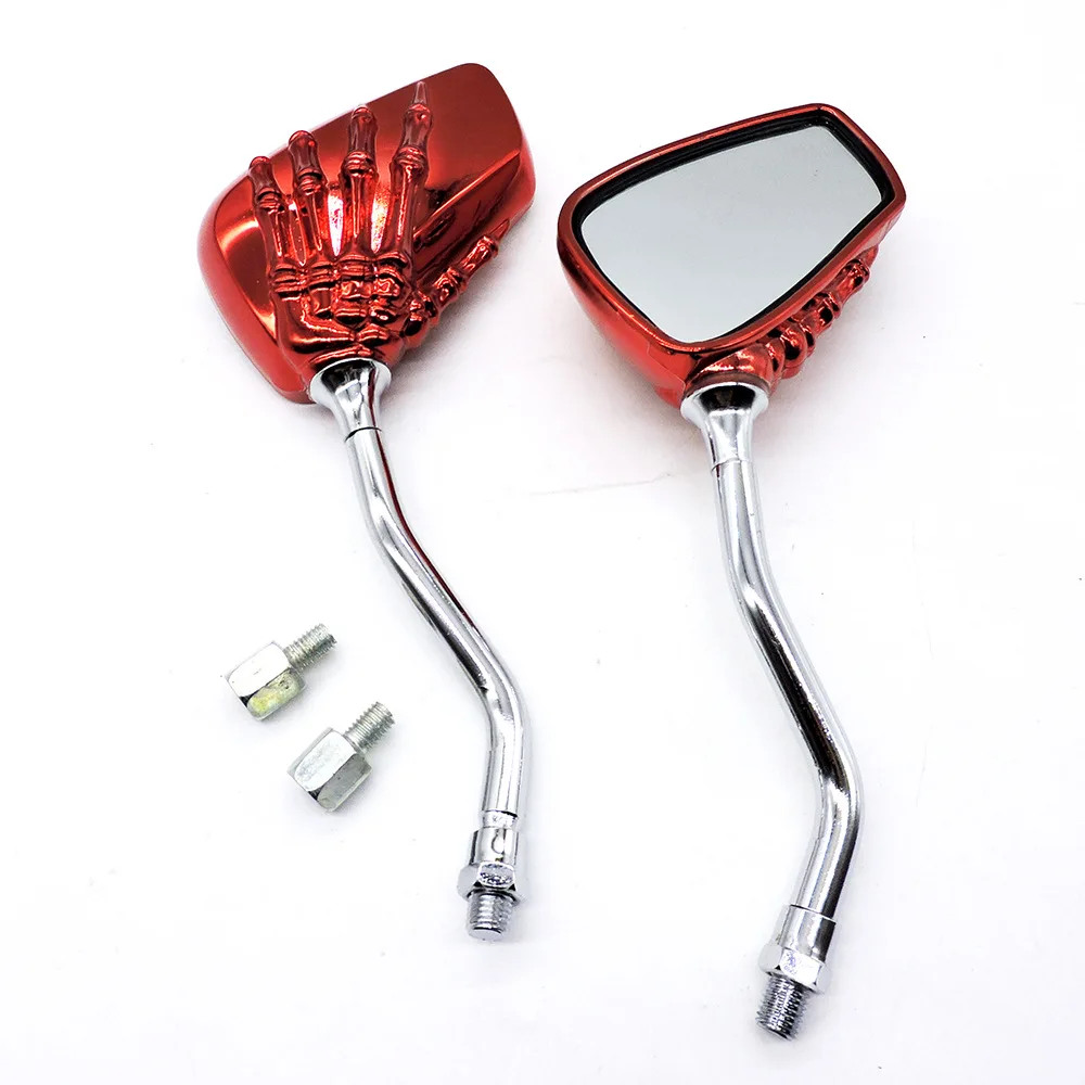 Новинка 1 пара левый и правый скелет череп хром ручной двигатель мотоцикла