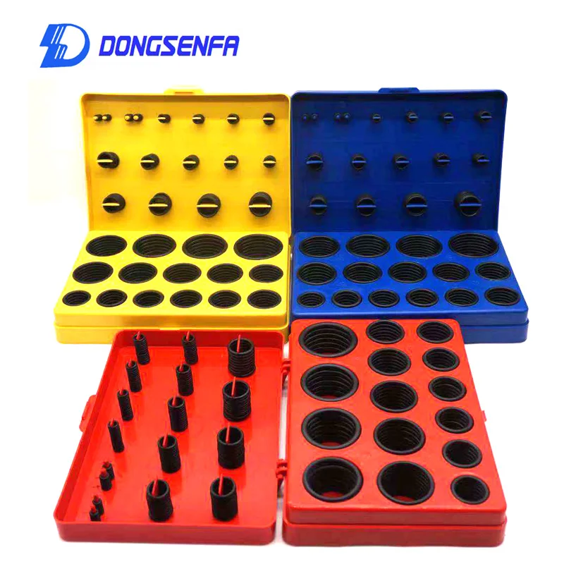 30 Size Nitrile O ring Seal Washer Black Rubber Ring Kit Seal Gasket Universal Rubber Red/Blue/Yellow Assortment Set Kit Box