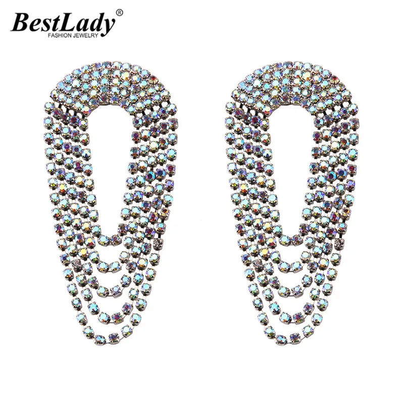 Женские серьги подвески Best lady новые модные с кристаллами и бантом для женщин