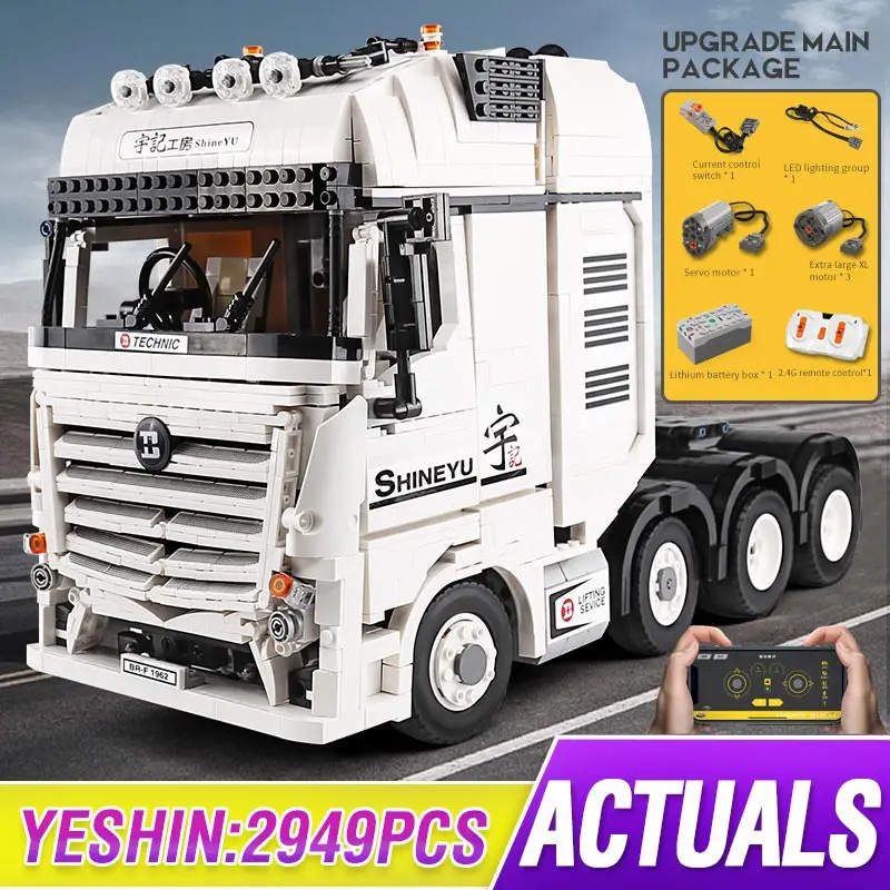 Автомобильные игрушки YCQC007 Techinc совместимые с полностью RC Benzss ACTROS 4163 строительные