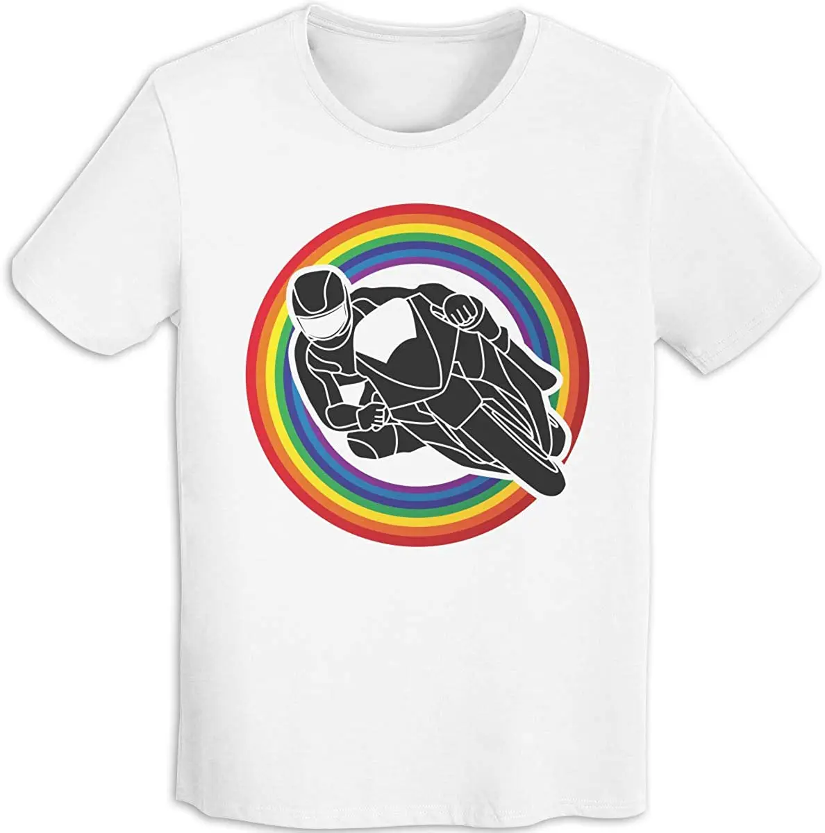 

Women Summer T-Shirt Rainbow Racer Print Cotton Tee Unisex Short Sleeve New Harajuku T Shirt 2020 Breathable Short Sleeve Tshirt