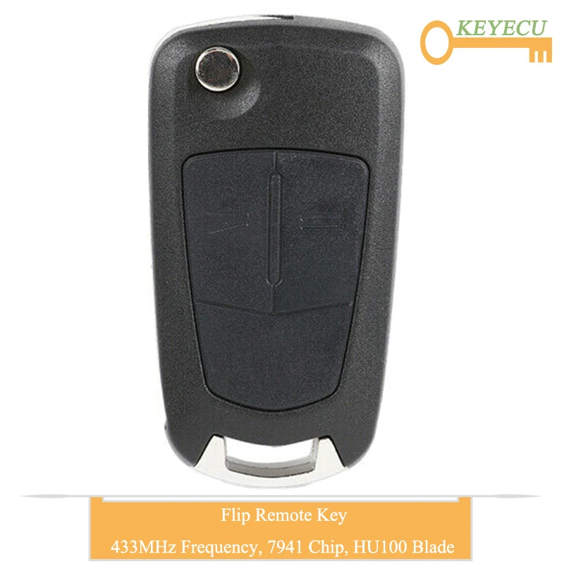 KEYECU флип пульт дистанционного управления автомобильный ключ для Opel/ Vauxhall Astra H 2004