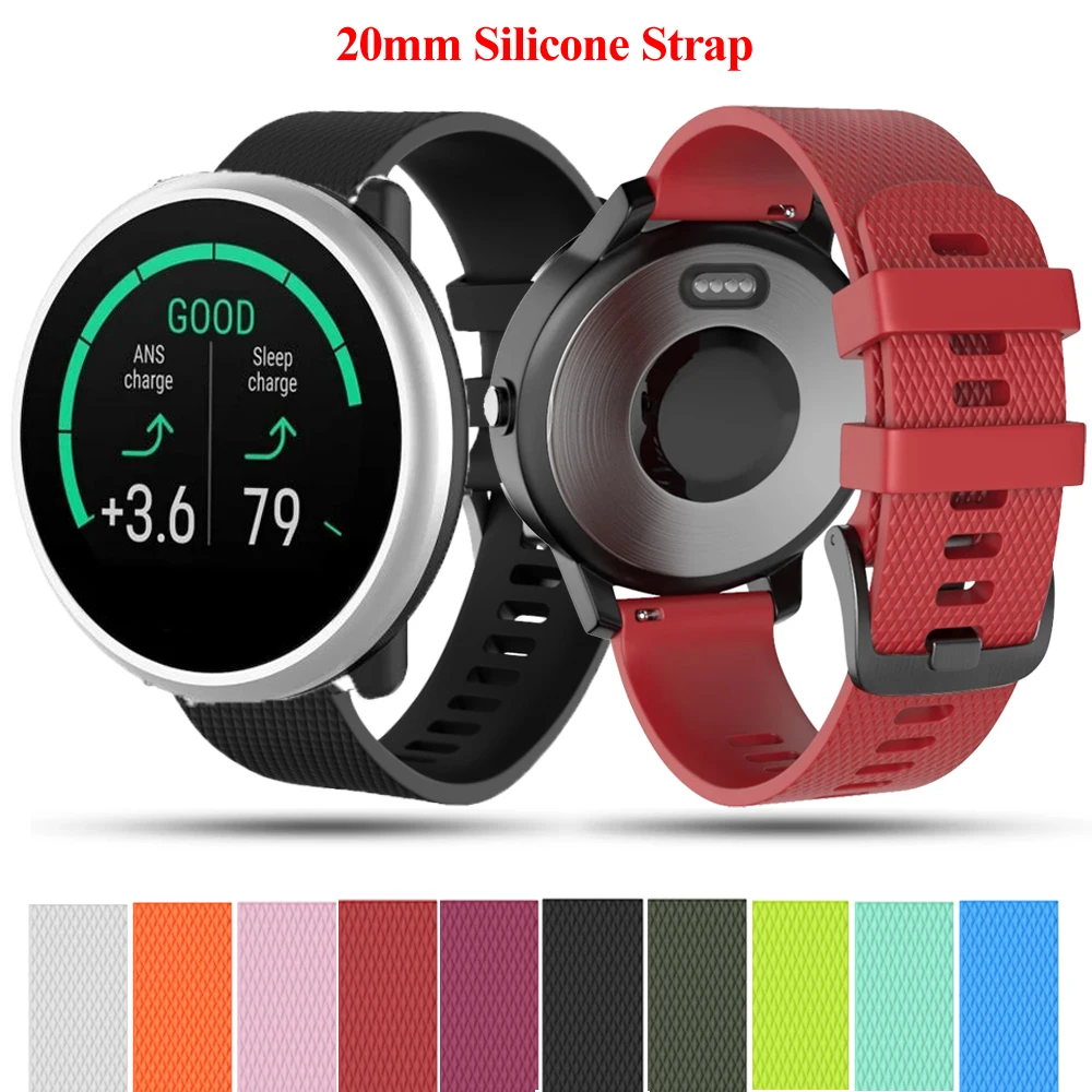 

20MM Replacement Silicone Wrist Strap For Polar Ignite 2 Unite/Xiaomi Huami Amazfit Bip GTR 42mm GTS 2e/Garmin Venu SQ Watchband