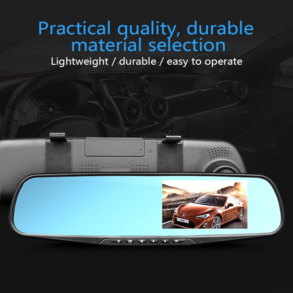 Камера зеркало заднего вида 4 3 дюйма 1080P|Видеорегистраторы| |