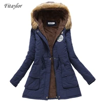 new winter military coats women cotton wadded hooded jacket medium long casual parka thickness plus size xxxl quilt snow outwear