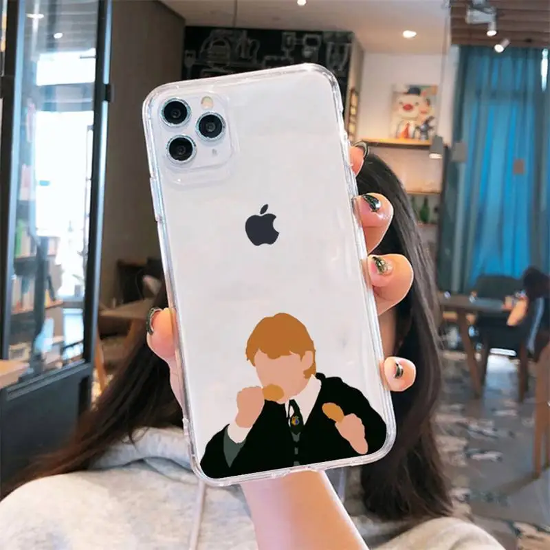 

Weasley Twins Draco Malfoy funny Phone Case Transparent for iPhone 6 7 8 11 12 s mini pro X XS XR MAX Plus funda shell
