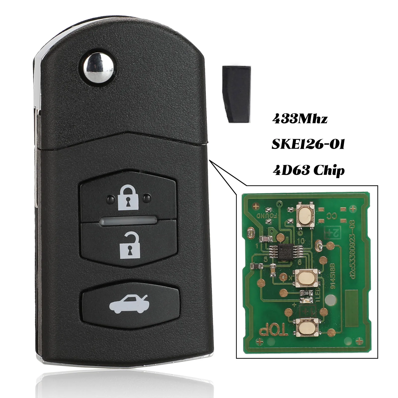 Jingyuqin складной дистанционный ключ автомобильный стартер 3 кнопки 433 МГц 4D63 чип для