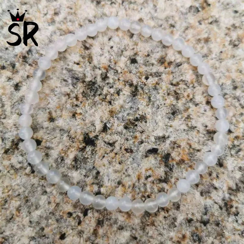 SR High Quality Natural Stone White Agates Bracelet Yoga Spirit Energy For Women Man Birthday Gift | Украшения и аксессуары