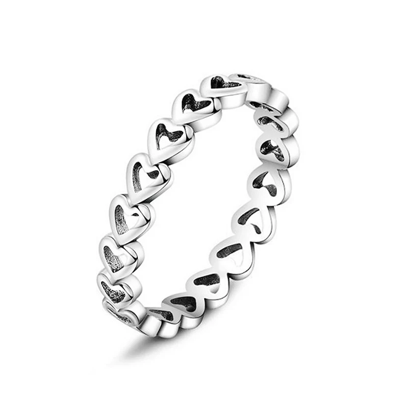 Linked Love Новинка, модное кольцо, любовь, сердце, корона, цветок, кольца на палец, прозрачный CZ, подходит для женщин, Свадебный бренд, ювелирное изделие, подарок, Прямая поставка - Цвет основного камня: Linked Love