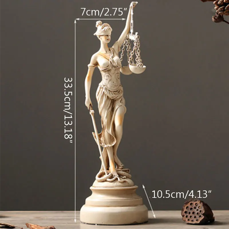 S Греческий заказ богиня Themis скульптура статуя американского Ретро Ремесло декорация для рождественского подарка Греческая богиня поза украшения - Цвет: S