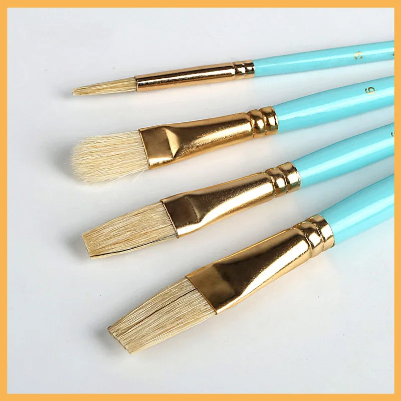 Щетка для масляной краски Art Sky Blue с деревянной щетиной 4 шт./компл. набор кистей