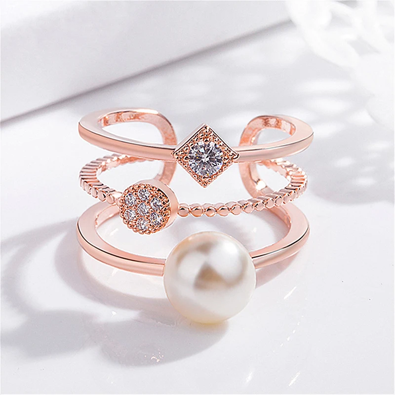 Ослепительное серебряное кольцо с микро инкрустацией из фианита двухрядные