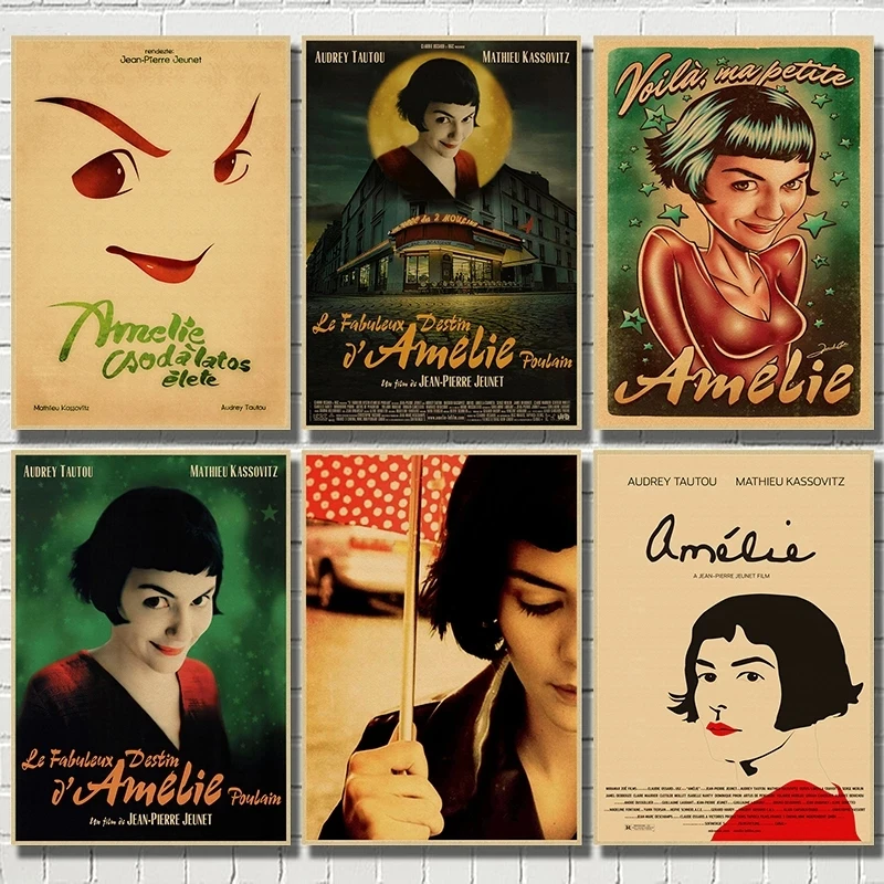 

Amelie French romantic literature Kraft Movie Poster Home Furnishing decoration Drawing core Wall stickers