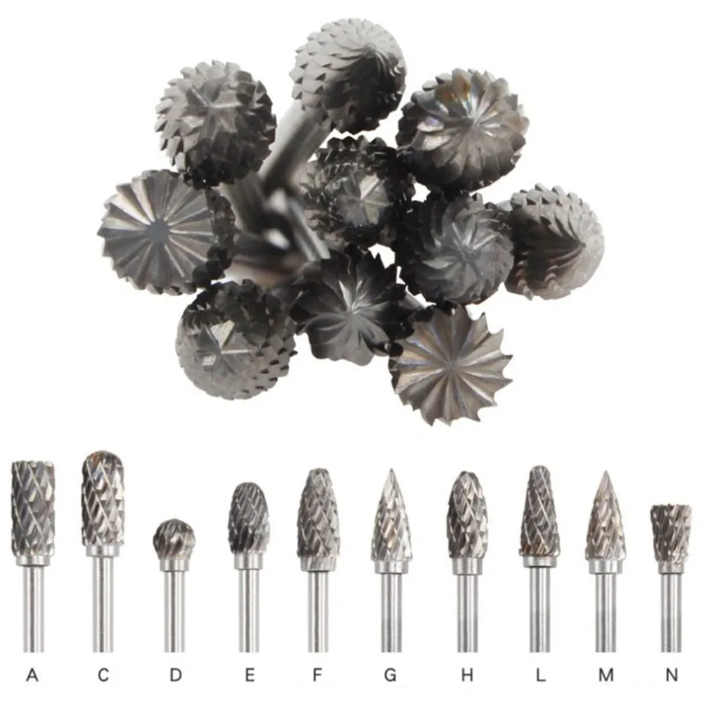 

Woodworking Rotary Burr 10pcs Bits For Cast Iron Steel Alloy Tile Marble Set
