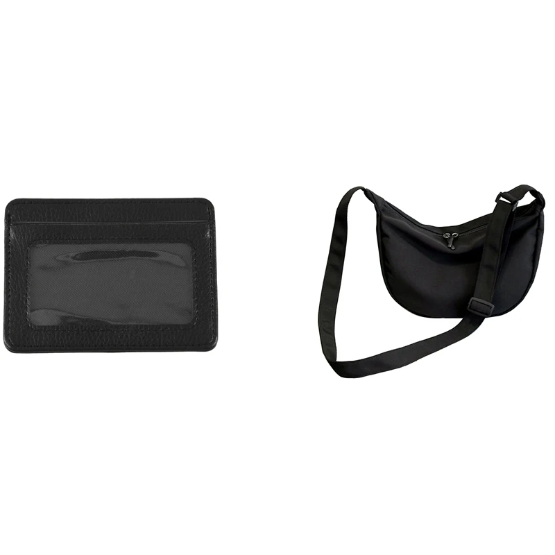 

1 Pcs Credit Card Thin Mini ID Bag Handbag Wallet Case Bag & 1 Pcs Simple Nylon Messenger Bag Student Shoulder Bag