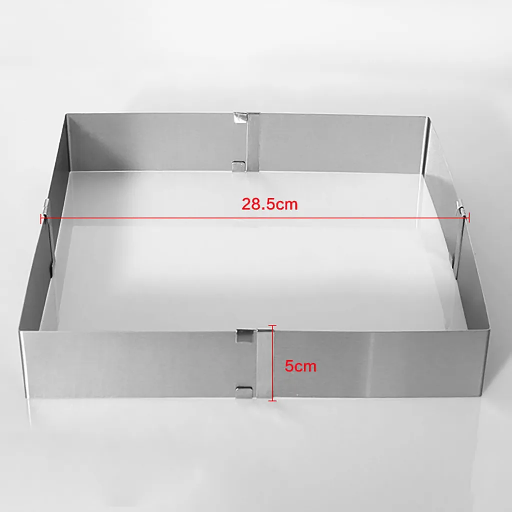 

Adjustable Stainless Steel Cake Mould Baking Square Form Ring Home Rectangular Silicone Bread Pan Mold Non-stick Baking Tools