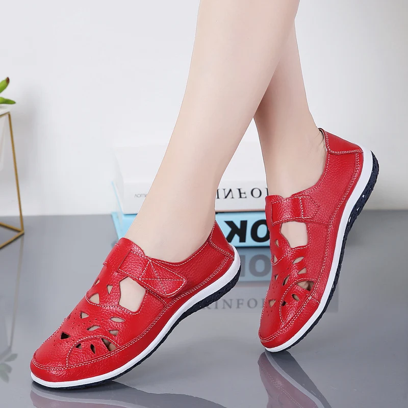 Новинка Повседневные женские сандалии из спилка в винтажном стиле Сандалии на