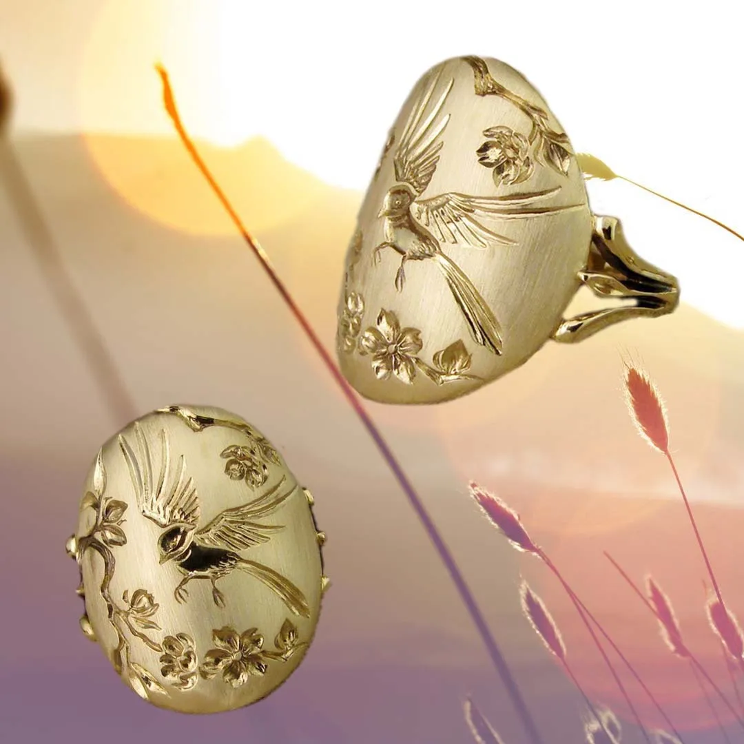 Новинка 2020 модный роскошный обручальный браслет с птицами и цветами кольцо