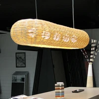 modern rattan large pendant lights handmade art creative hanging lamps for hotel lobby restaurant kitchen table decor chandelier