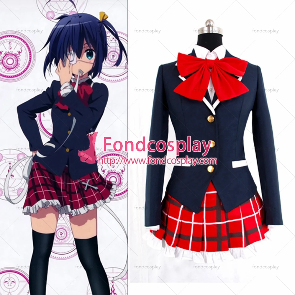 

Chuunibyou Demo Koi Ga Shitai Rikka Takanashi Navy cotton jacket skirt School Uniform cosplay Costume Custom-made[G879]