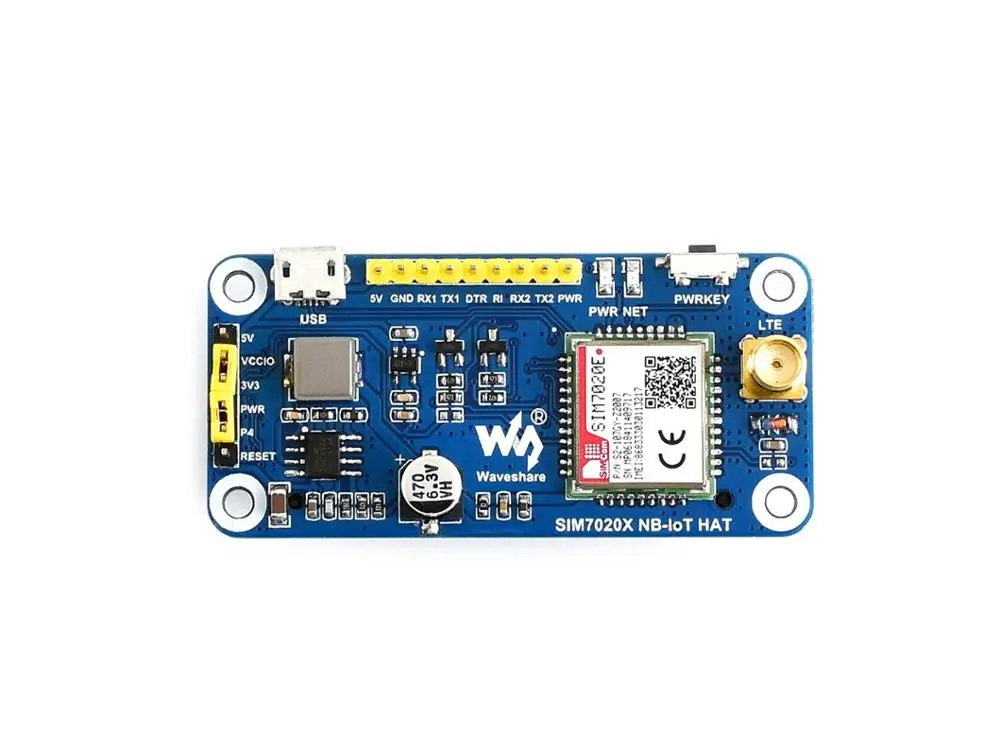 Шляпа Waveshare NB IoT для Raspberry Pi основанная на диапазонах SIM7020E B1/B3/B5/B8/B20/B28 Европы Азии Африки