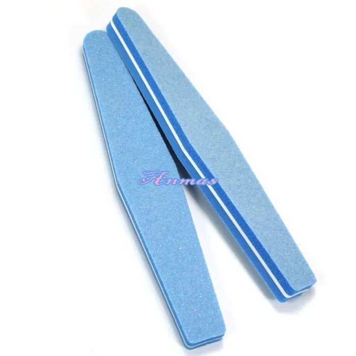 10 шт. пилки для ногтей блок полировки губка маникюра #100 #180 синий | Красота и