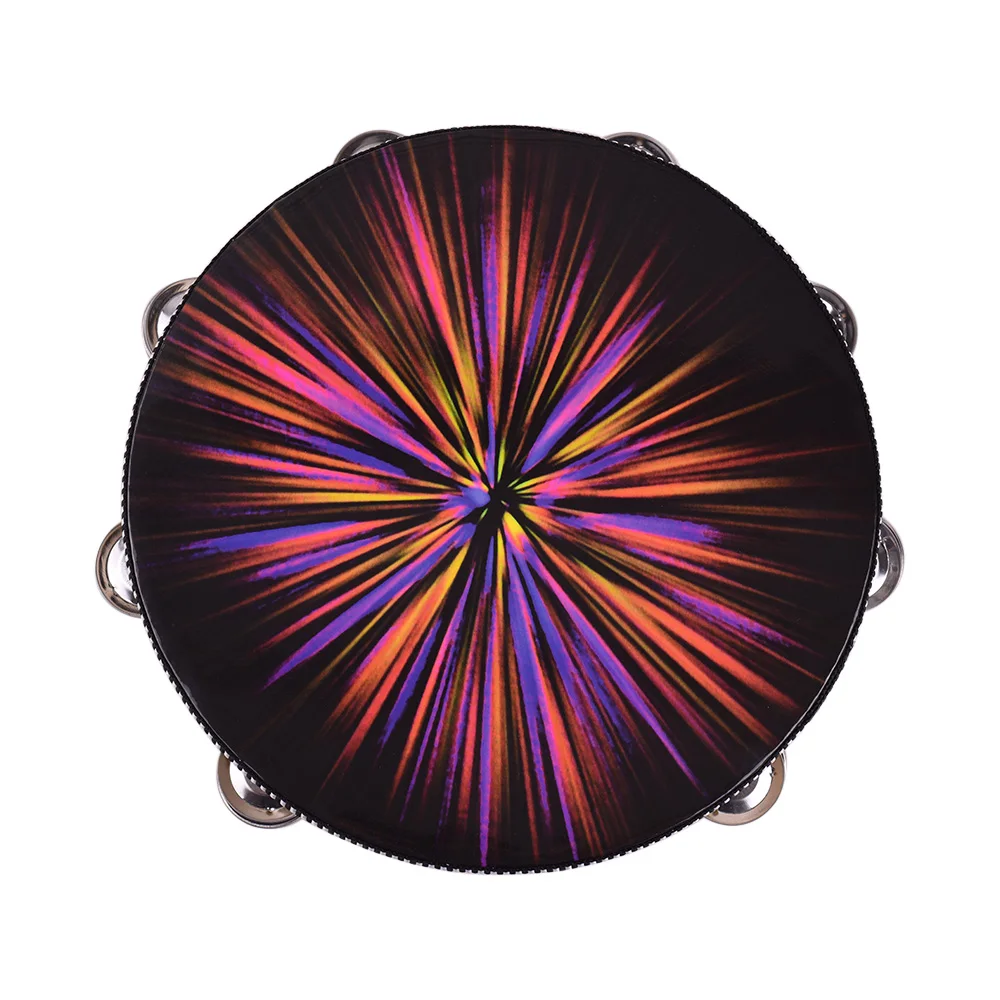 10 дюймовый деревянный Тамбурин ручной барабан с одним рядом джинс отражающая