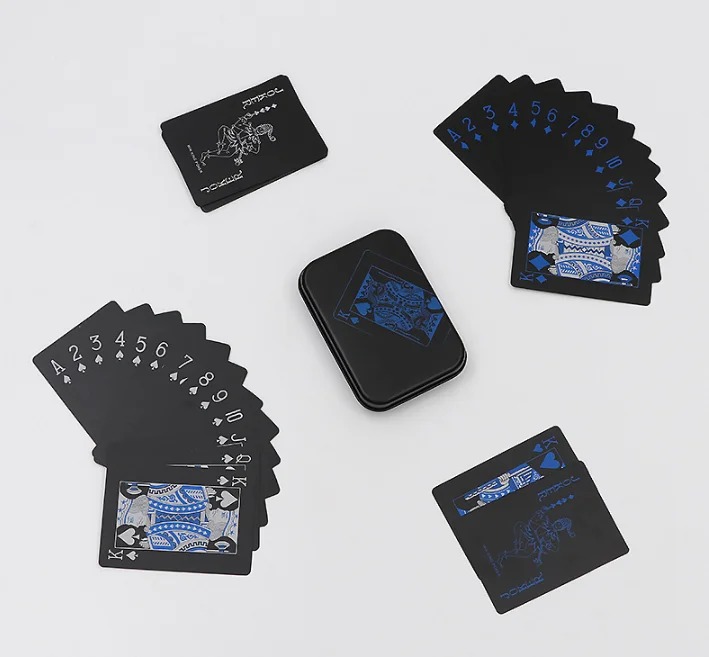 

Waterproof Black Playing Cards Quality Plastic PVC Poker Creative Gift Case Durable