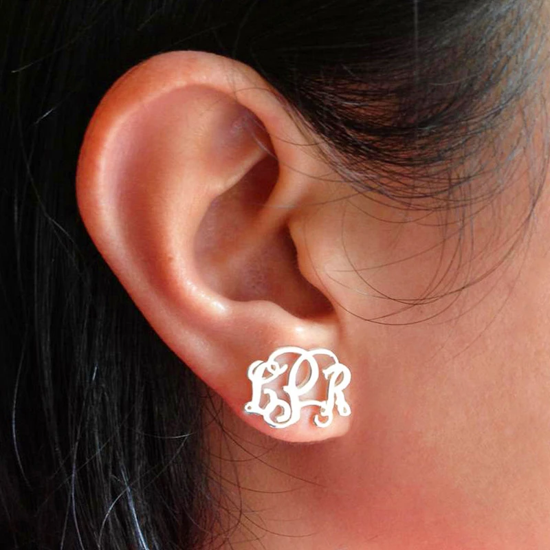 Индивидуальные индивидуальные серьги с буквами и монограммой на заказ из