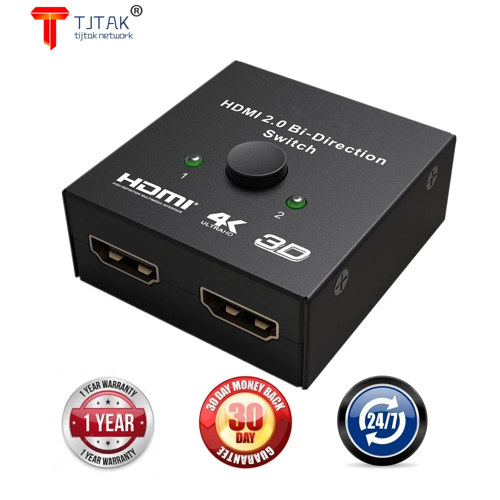 

UHD 4K HDMI 2.0 Splitter Switch 2x1 Or 1x2 HDMI Bi-Directional Switcher Box Support HDCP 2.2 Pass Through For PS3, PS4 & HDTV