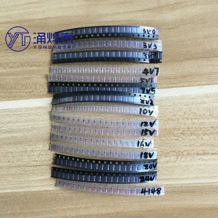 

YYT LL34 SMD Zener diode package 1/2W 3v-24v 15 kinds *20pcs=300pcs 1N4148 KIT