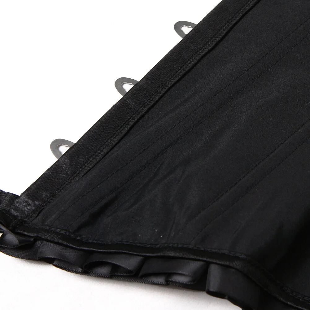 Женский атласный корсет на шнуровке Черный в викторианском стиле - купить по