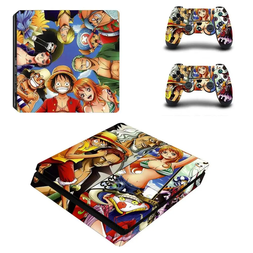 Цельная наклейка Luffy на всю панель PS4 Slim s Play station 4 для PlayStation чехол консоли и